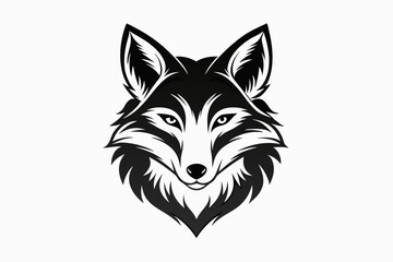 Obraz premium fox head line art silhouette vector illustration