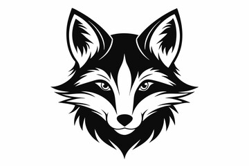 Fototapeta premium fox head line art silhouette vector illustration