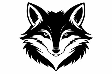 Fototapeta premium fox head line art silhouette vector illustration