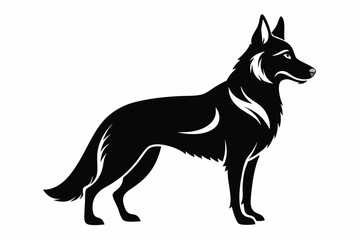 german shepherd line art silhouette vector illustration