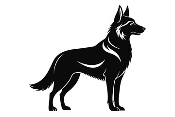 german shepherd line art silhouette vector illustration