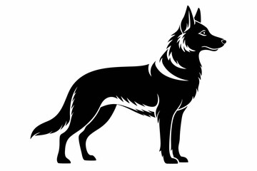 german shepherd line art silhouette vector illustration