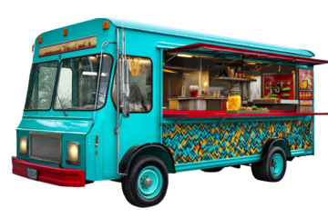 [Transparent Background PNG]Colorful Food Truck Design
