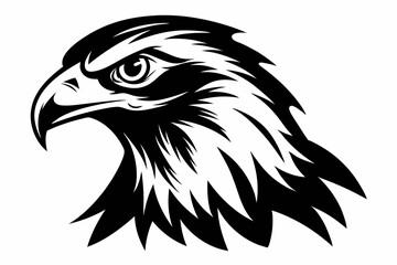 Obraz premium hawk head line art silhouette vector illustration