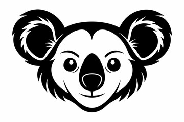 koala head line art silhouette vector illustration