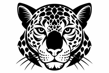 leopard head line art silhouette vector illustration