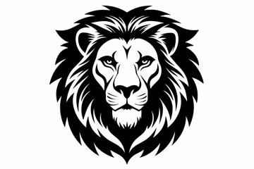 Fototapeta premium lion head line art silhouette vector illustration