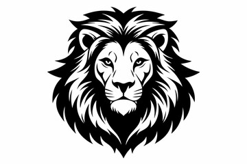 Obraz premium lion head line art silhouette vector illustration