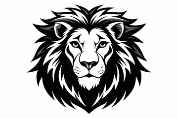 Obraz premium lion head line art silhouette vector illustration
