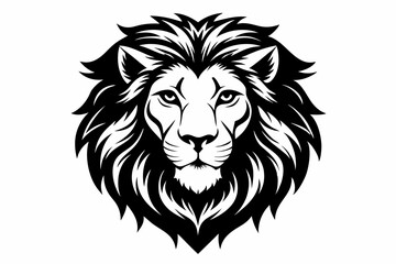 lion head line art silhouette vector illustration