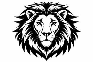 lion head line art silhouette vector illustration