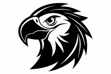 Obraz premium macaw head line art silhouette vector illustration