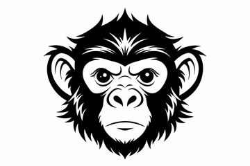 Obraz premium monkey head line art silhouette vector illustration