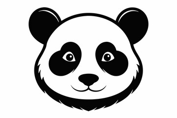 panda head line art silhouette vector illustration