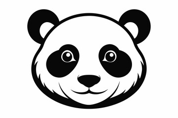 Fototapeta premium panda head line art silhouette vector illustration
