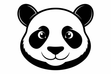 panda head line art silhouette vector illustration