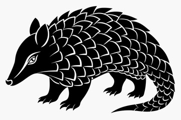 pangolin line art silhouette vector illustration