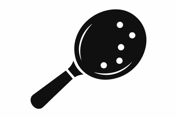 pickleball paddle with ball line art silhouette vector illustration