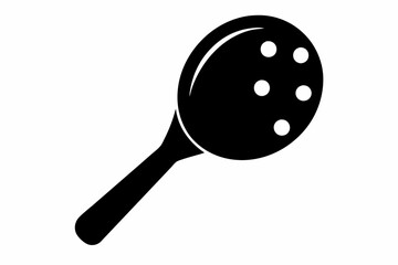 pickleball paddle with ball line art silhouette vector illustration