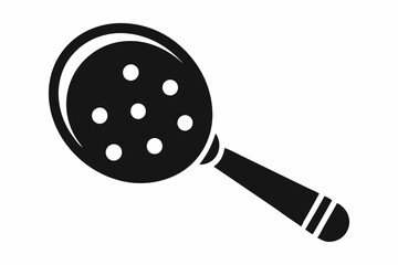 pickleball paddle with ball line art silhouette vector illustration