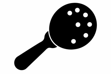 pickleball paddle with ball line art silhouette vector illustration