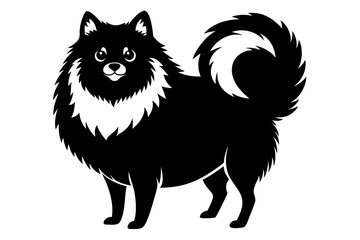pomeranian line art silhouette vector illustration