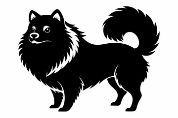 pomeranian line art silhouette vector illustration