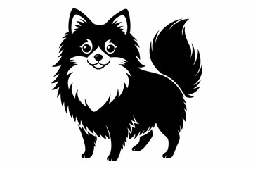 Obraz premium pomeranian line art silhouette vector illustration