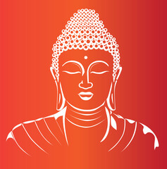 Buddha Face Line Art Vector