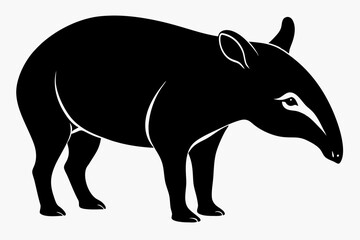 tapir line art silhouette vector illustration