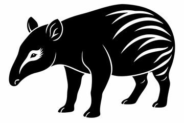 tapir line art silhouette vector illustration