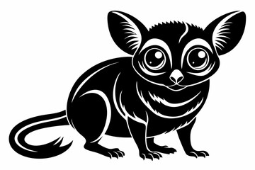 tarsier line art silhouette vector illustration