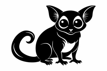tarsier line art silhouette vector illustration