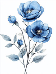 Blue  spring flower isolated on white background
