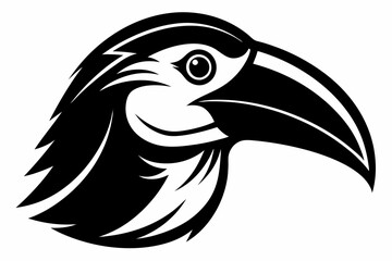 toucan head line art silhouette vector illustration