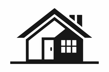 web home flat icon line art silhouette vector illustration