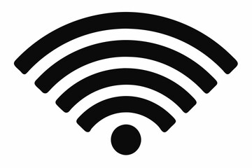 wifi wireless internet signal flat icon line art silhouette vector illustration