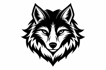 Naklejka premium wolf head line art silhouette vector illustration