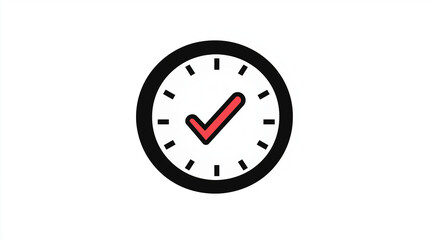 Clock with Checkmark Symbolizing Timely Completion  