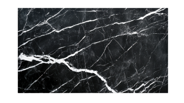 black marble picture frame isolated on transparent background