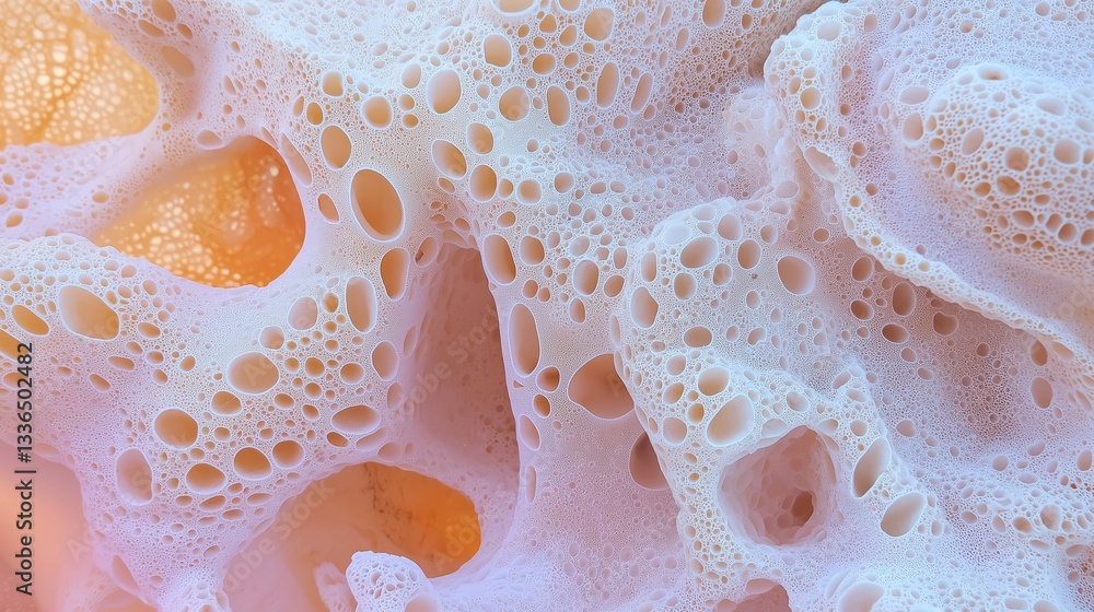 Poster abstract close-up of a group of bubbles. the bubbles are of different sizes and shapes, with some be