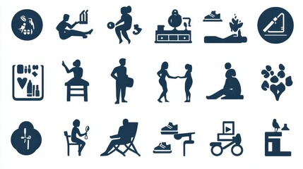 Icon Set of Daily Activities