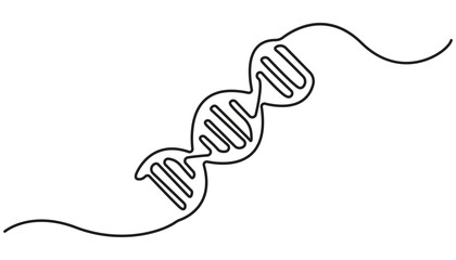 Obraz premium DNA in detailed one line drawing. Scientific research concept. Minimalist vector