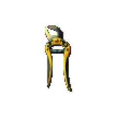 Nippers vector pixel icon. Construction nippers. Nippers with long handle. Nippers equipment. Nippers household tool.