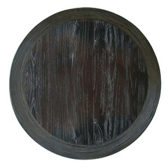 antique weathered black circle wooden panel