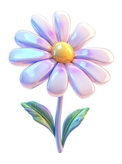 Fototapeta premium PNG Daisy flower illustration glossy accessories.