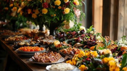 Colorful Banquet Table Setup