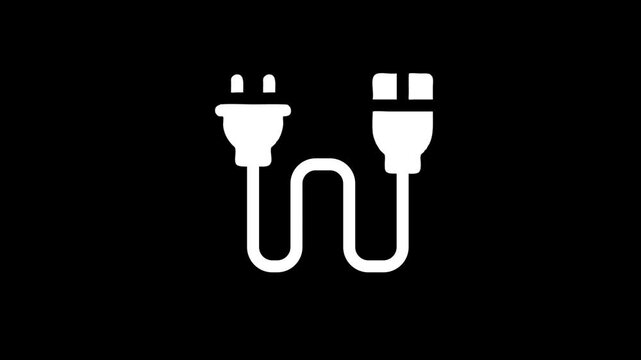 Electric plug icon animation . Simple icon sign