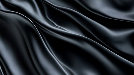 Fototapeta premium Abstract black silk texture with smooth light gradients, soft and sophisticated