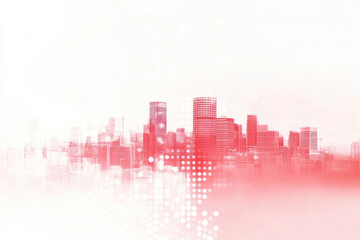 Fototapeta premium PNG White-red gradient business cityscape urban architecture.